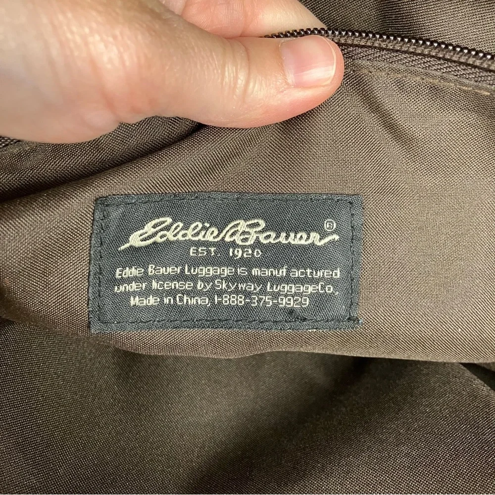 VTG Eddie Bauer Canvas Carry On Weekender Bag Plaid Overnight Bag Double Handles